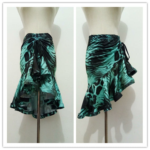 Latin Dance Clothes Practice Clothes Leopard Print Skirt