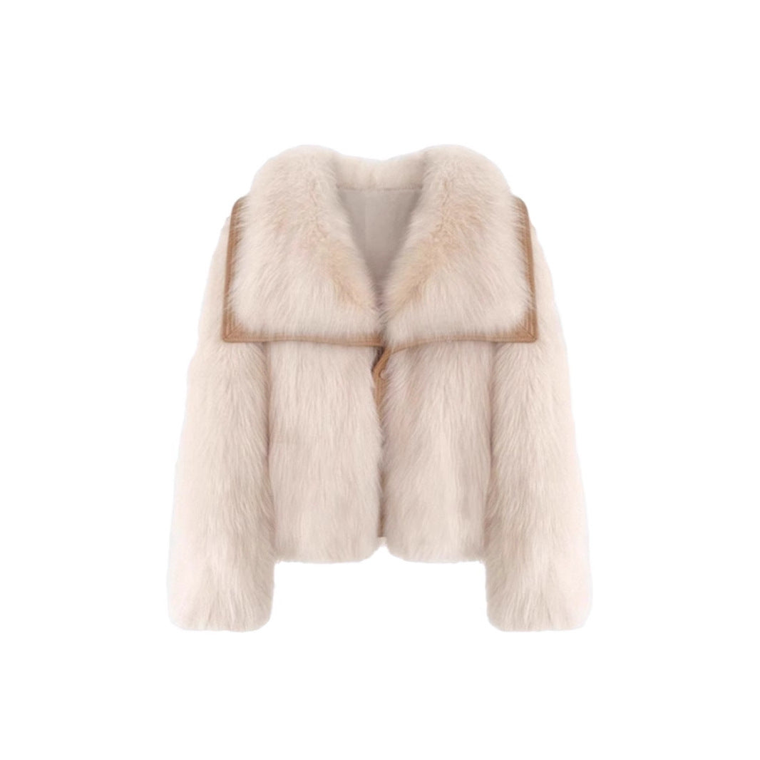 Youth style Faux Fox Fur Coat wear