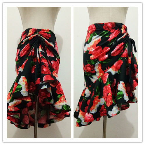 Latin Dance Clothes Practice Clothes Leopard Print Skirt